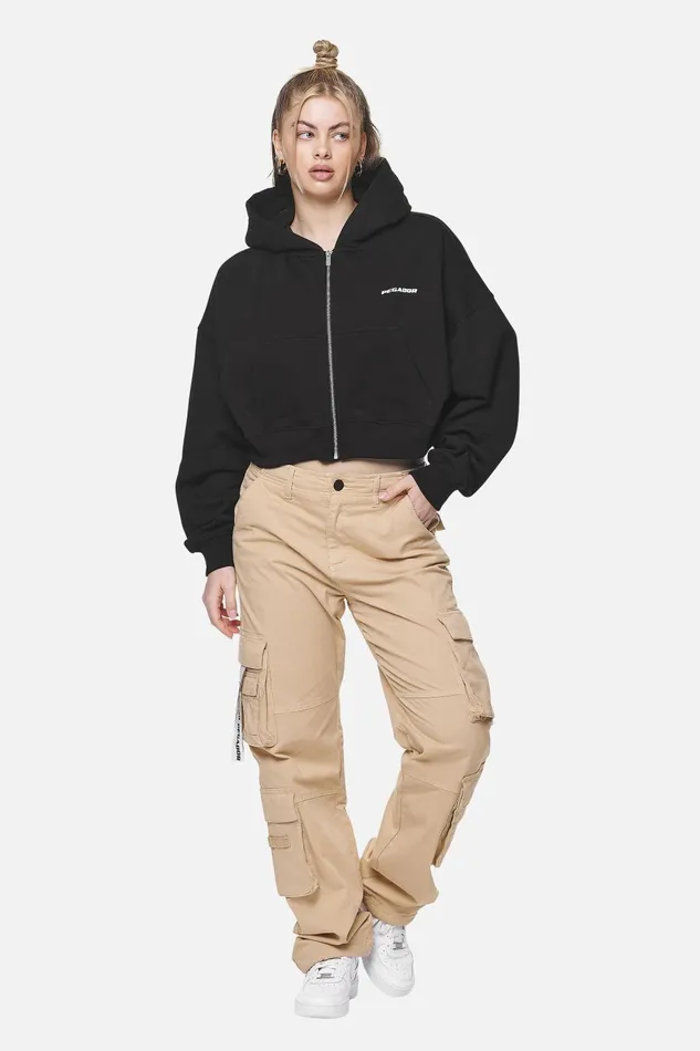 Women Pegador Zip Hoodies Marla Cropped Zip HoodieBlack White Gum Women Pegador Zip Hoodies Marla Cropped Zip HoodieBlack White Gum