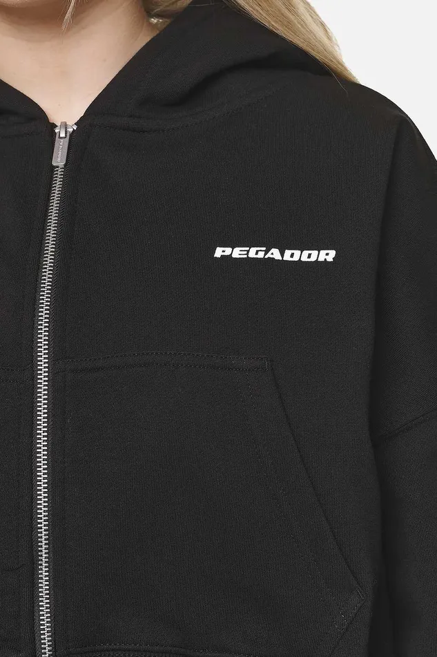 Women Pegador Zip Hoodies Marla Cropped Zip HoodieBlack White Gum Women Pegador Zip Hoodies Marla Cropped Zip HoodieBlack White Gum
