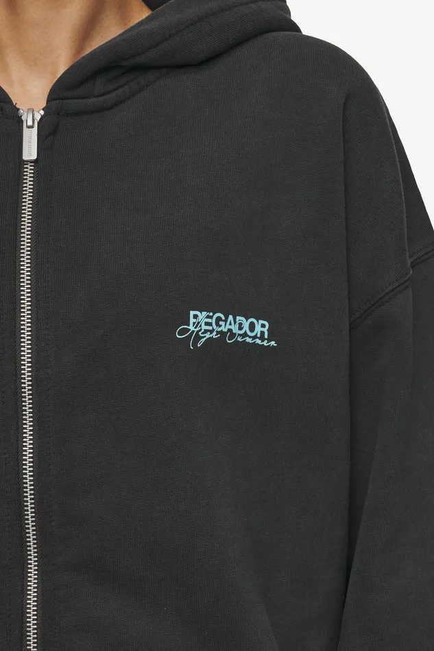 Women Pegador Zip Hoodies Patino Oversized Sweat Jacket Vintage Black