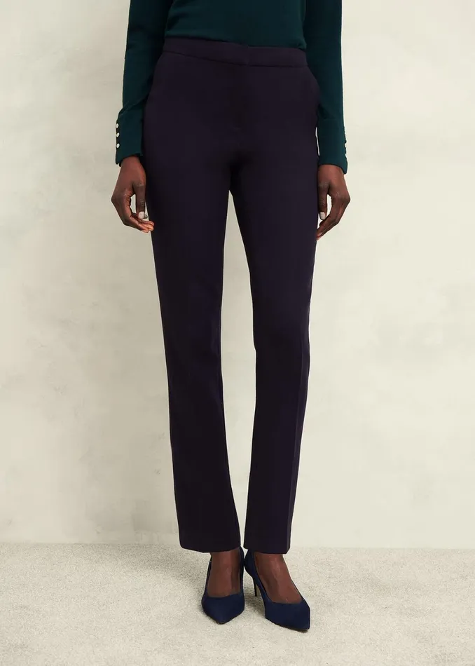 Women Petite Aly Slim Trousers Navy Hobbs Trousers