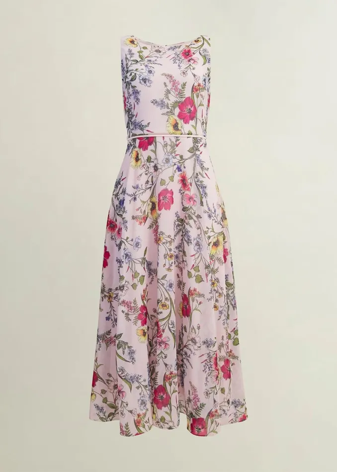 Women Petite Carly Dress Pale Pink Multi Hobbs Dresses and Jumpsuits