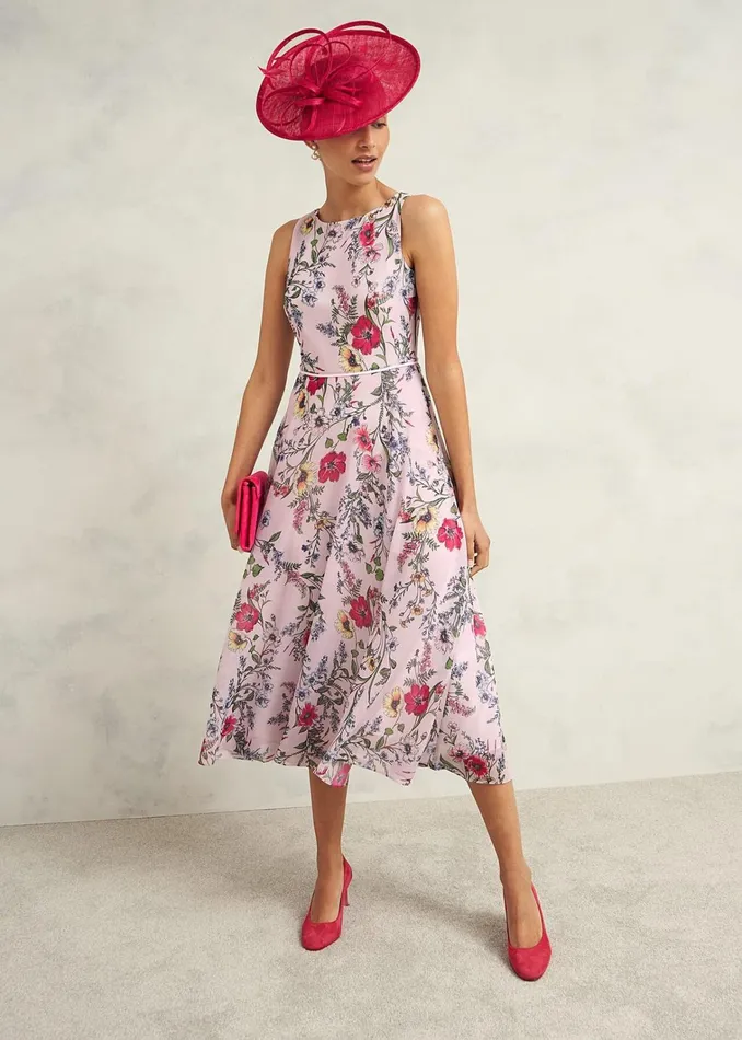 Women Petite Carly Dress Pale Pink Multi Hobbs Dresses and Jumpsuits