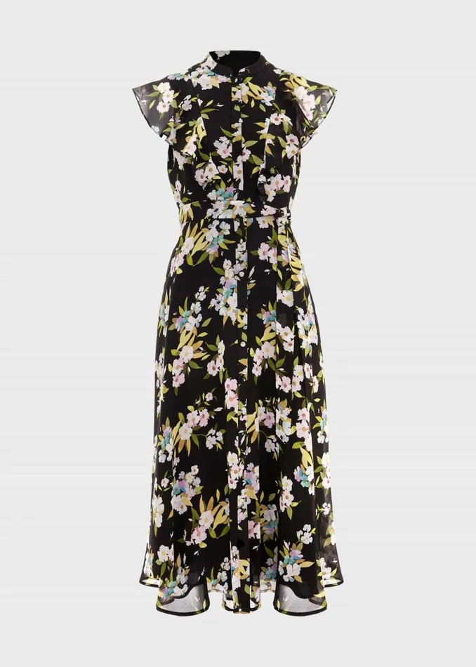 Women Petite Erica Dress Black Multi Hobbs Dresses and Jumpsuits