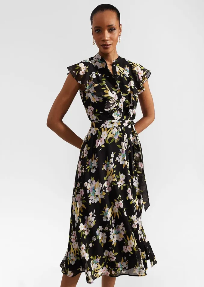 Women Petite Erica Dress Black Multi Hobbs Dresses and Jumpsuits