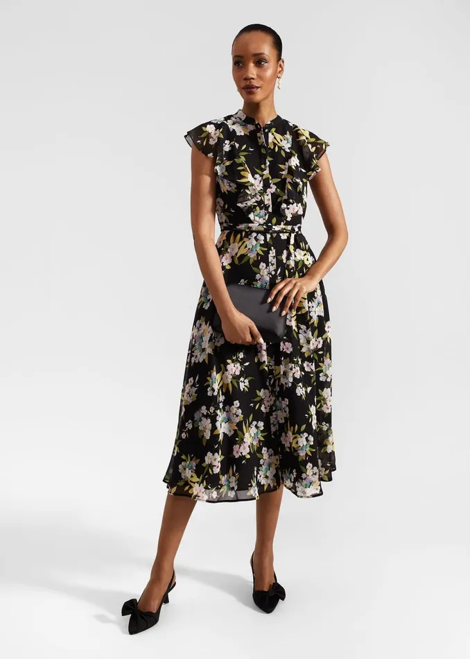 Women Petite Erica Dress Black Multi Hobbs Dresses and Jumpsuits