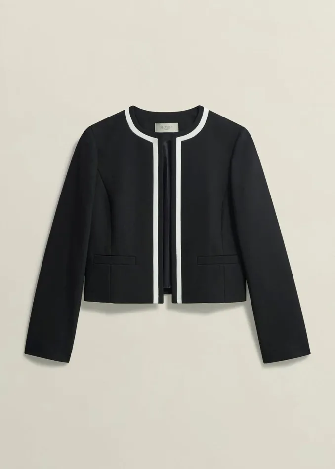 Women Petite Nory Jacket Black Ivory Hobbs Coats and Jackets