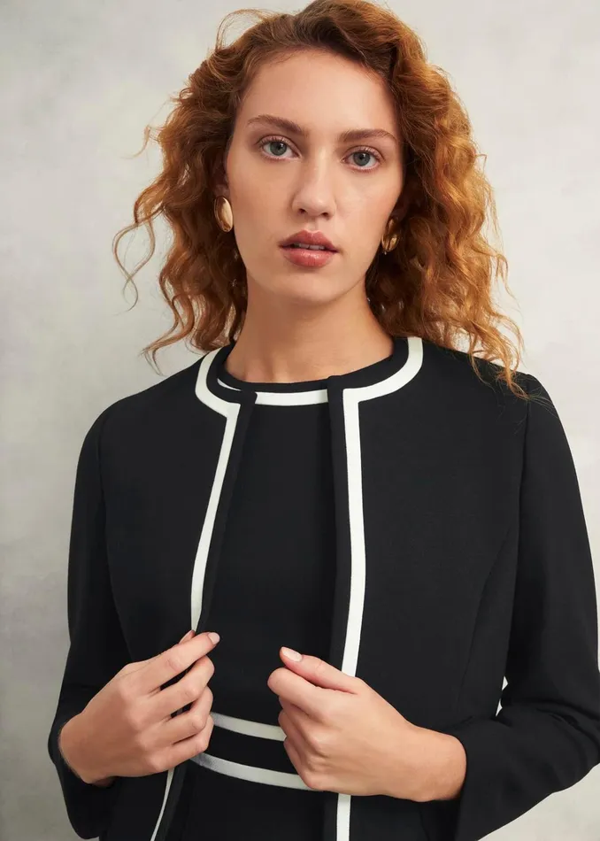 Women Petite Nory Jacket Black Ivory Hobbs Coats and Jackets