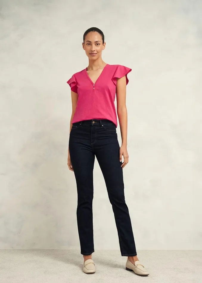 Women Pippa Cotton Slub Top Zinnia Pink Hobbs Tops
