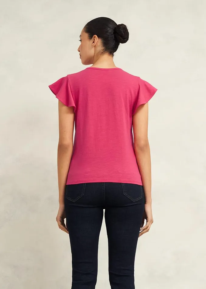 Women Pippa Cotton Slub Top Zinnia Pink Hobbs Tops