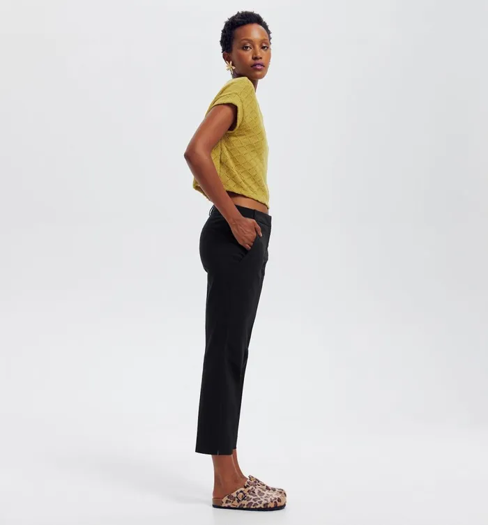 Women Plain Cigarette Trousers 8211 Black Promod Trousers