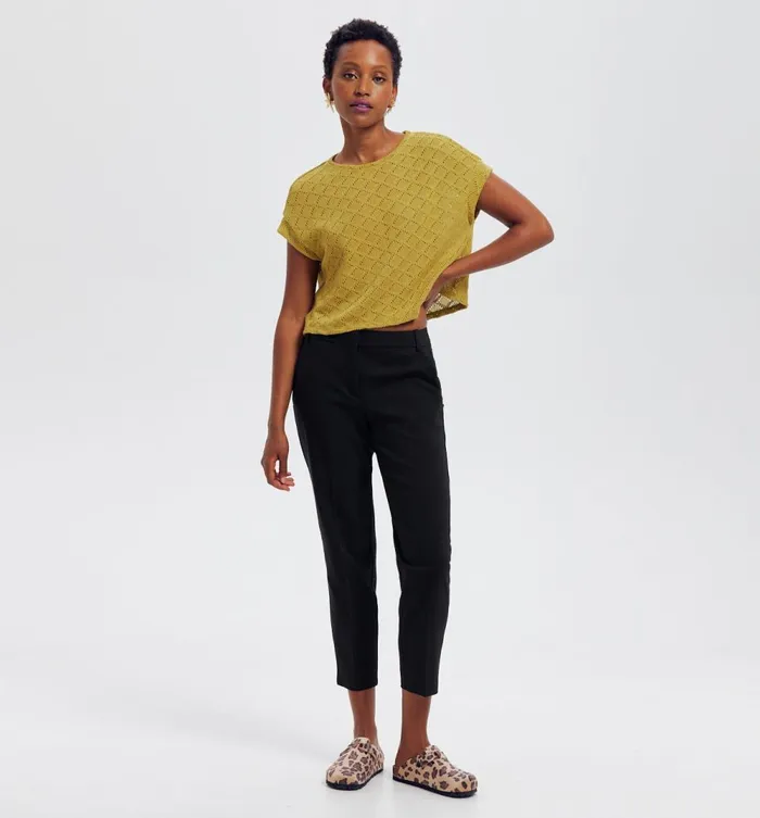 Women Plain Cigarette Trousers 8211 Black Promod Trousers