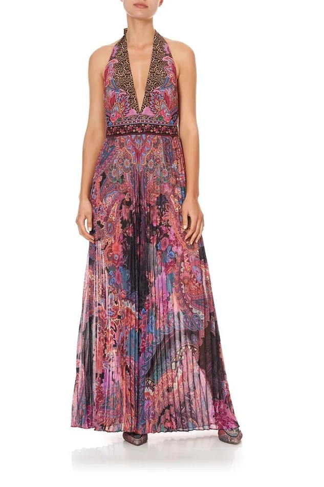 Women Playsuits and Jumpsuits Camilla Tie Neck Halter Jumpsuit Swinging Sixties