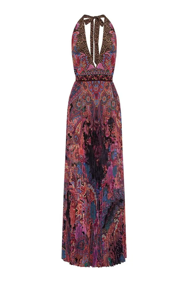Women Playsuits and Jumpsuits Camilla Tie Neck Halter Jumpsuit Swinging Sixties