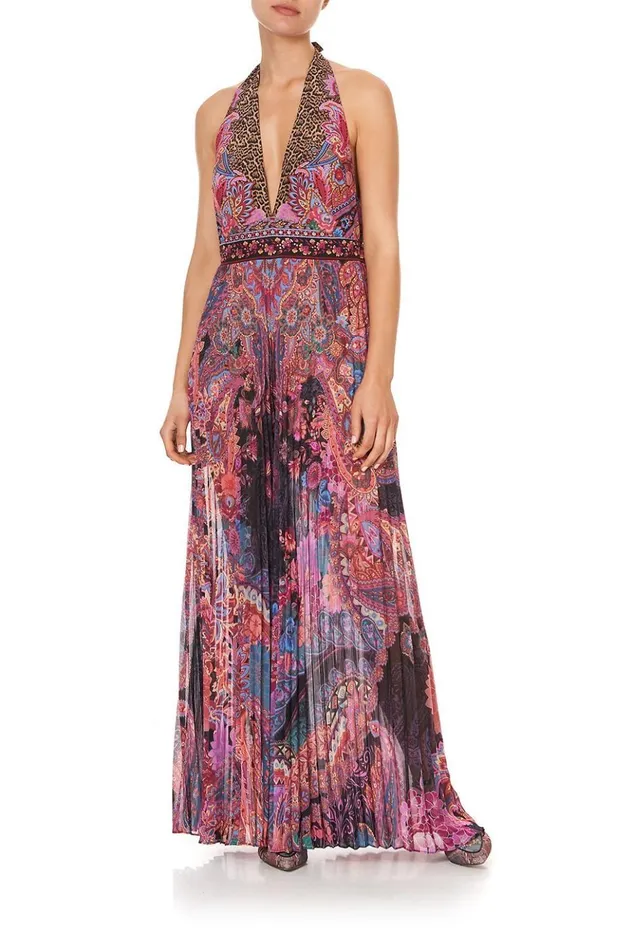 Women Playsuits and Jumpsuits Camilla Tie Neck Halter Jumpsuit Swinging Sixties