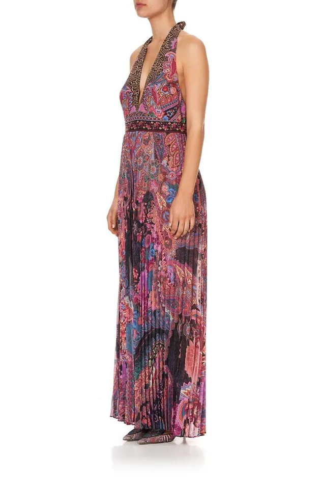 Women Playsuits and Jumpsuits Camilla Tie Neck Halter Jumpsuit Swinging Sixties