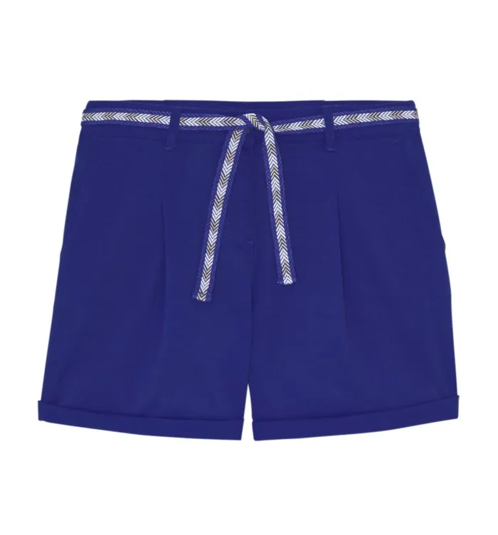 Women Pleat Shorts Belt 8211 Blue Promod Shorts Women Pleat Shorts Belt 8211 Blue Promod Shorts