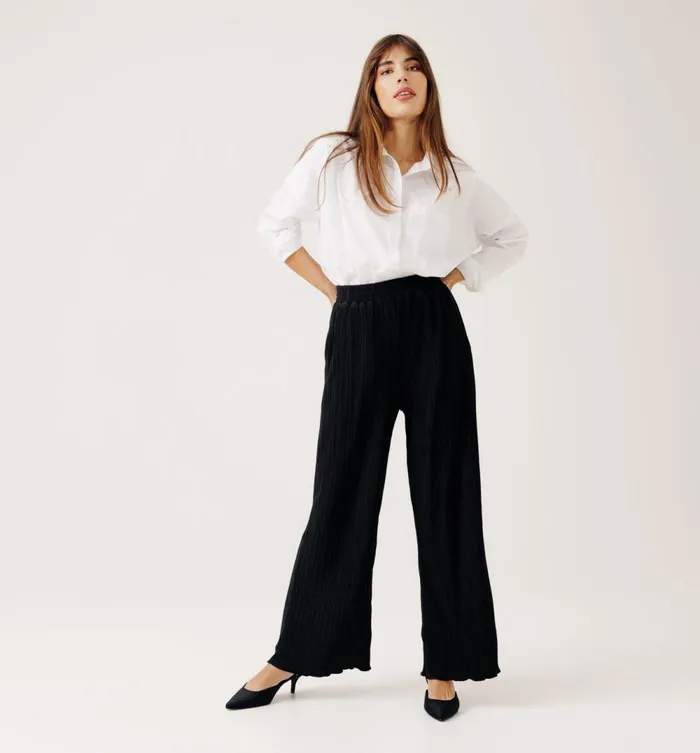 Women Pleat Trousers 8211 Black Promod Trousers