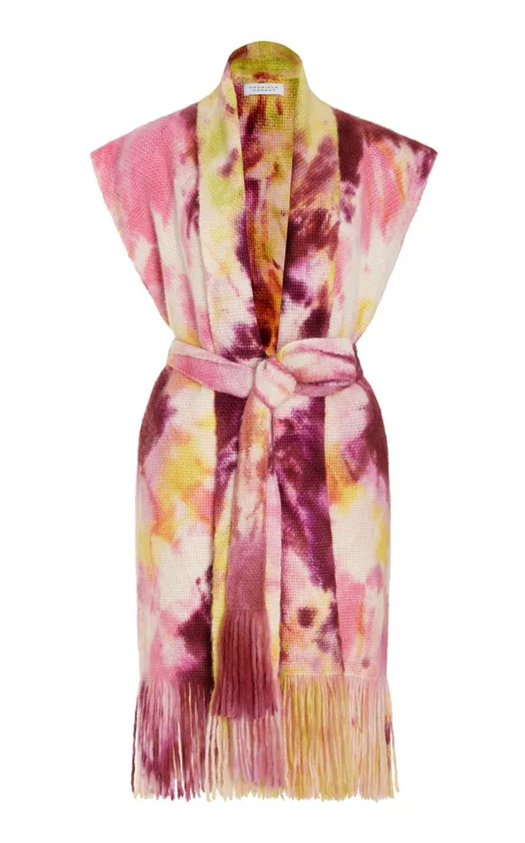 Women Ponchos and Capes Gabriela Hearst Teagan Knit Vest In Multi Tie Dye Cashmere