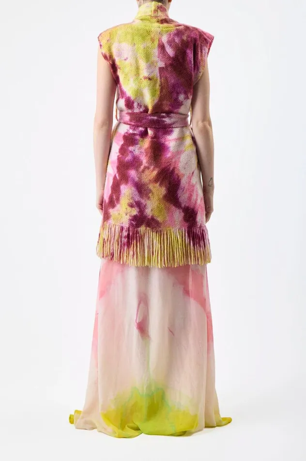 Women Ponchos and Capes Gabriela Hearst Teagan Knit Vest In Multi Tie Dye Cashmere
