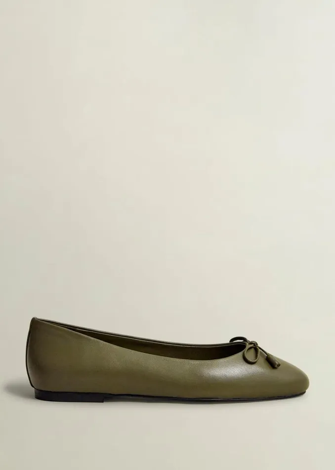 Women Priya Leather Ballerina Oregano Green Hobbs Flats
