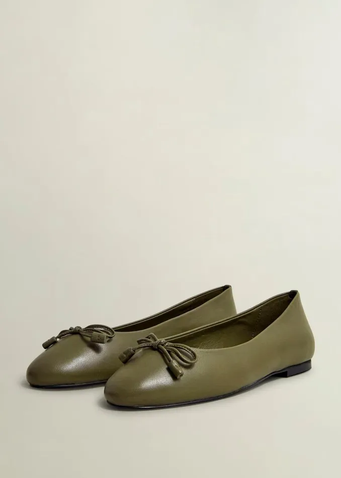 Women Priya Leather Ballerina Oregano Green Hobbs Flats