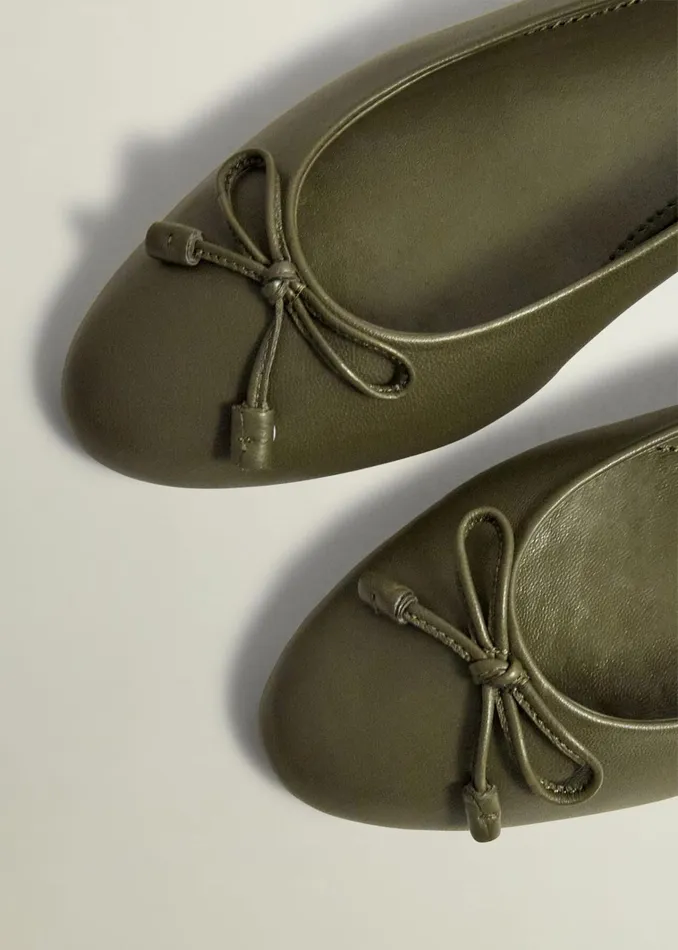 Women Priya Leather Ballerina Oregano Green Hobbs Flats
