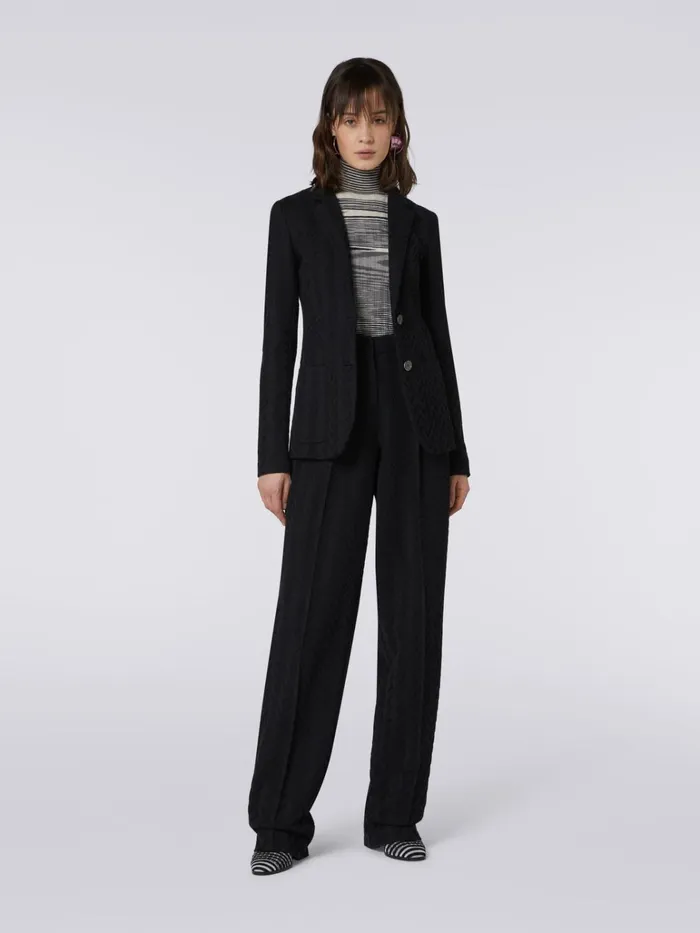 Women Raschel Knit Cotton And Viscose Blazer Black Missoni Coats and Jackets Women Raschel Knit Cotton And Viscose Blazer Black Missoni Coats and Jackets