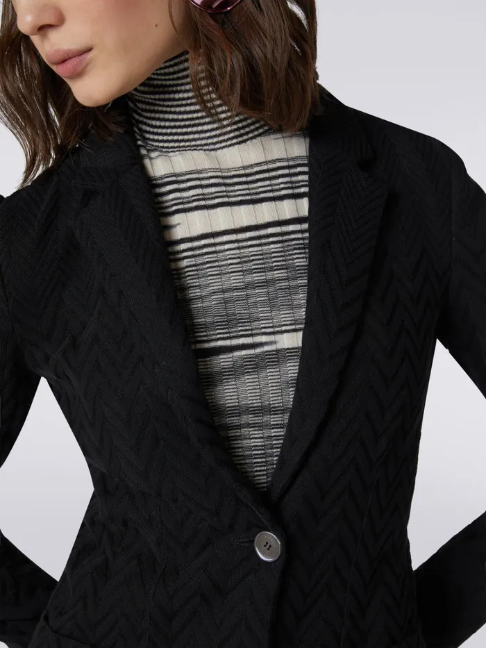 Women Raschel Knit Cotton And Viscose Blazer Black Missoni Coats and Jackets Women Raschel Knit Cotton And Viscose Blazer Black Missoni Coats and Jackets