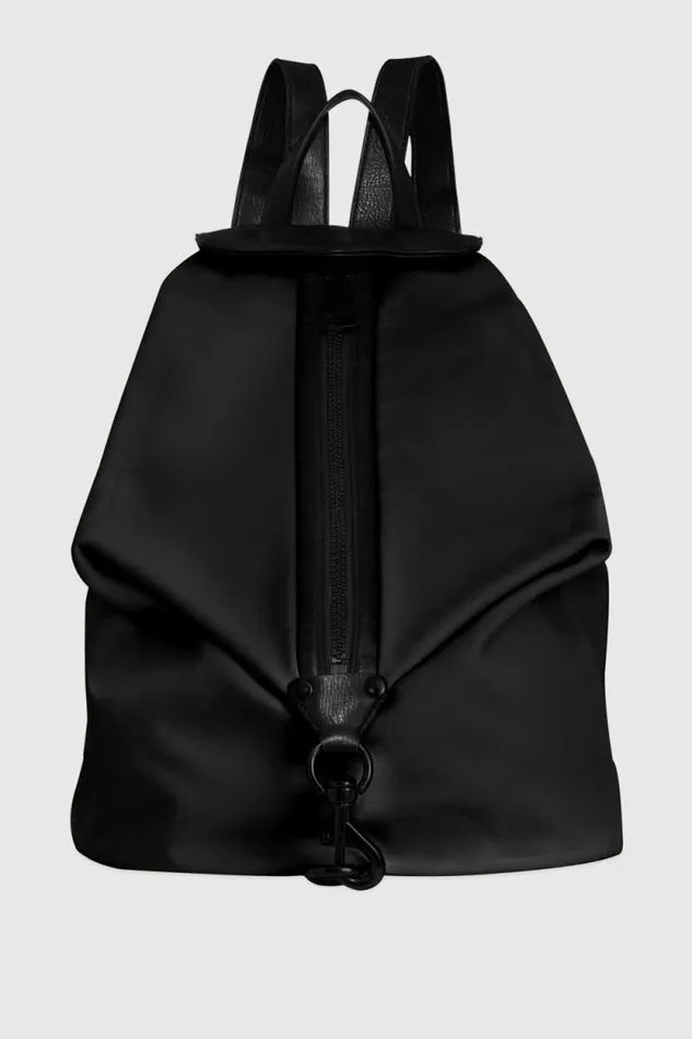 Women Rebecca Minkoff Backpacks Jumbo Julian Zipped Nylon Backpack Black