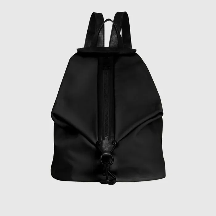 Women Rebecca Minkoff Backpacks Jumbo Julian Zipped Nylon Backpack Black