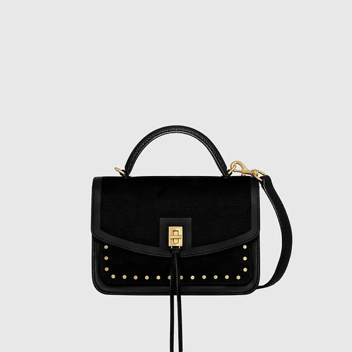 Women Rebecca Minkoff Crossbody Bags Darren Small Canvas Messenger Black