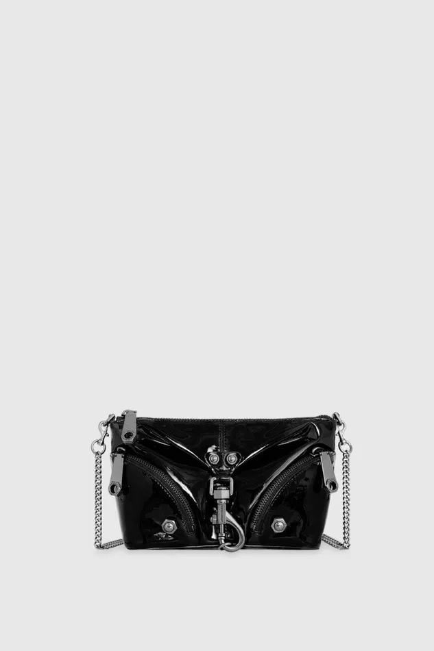 Women Rebecca Minkoff Crossbody Bags Mini Julian Crossbody Blackgunmetal