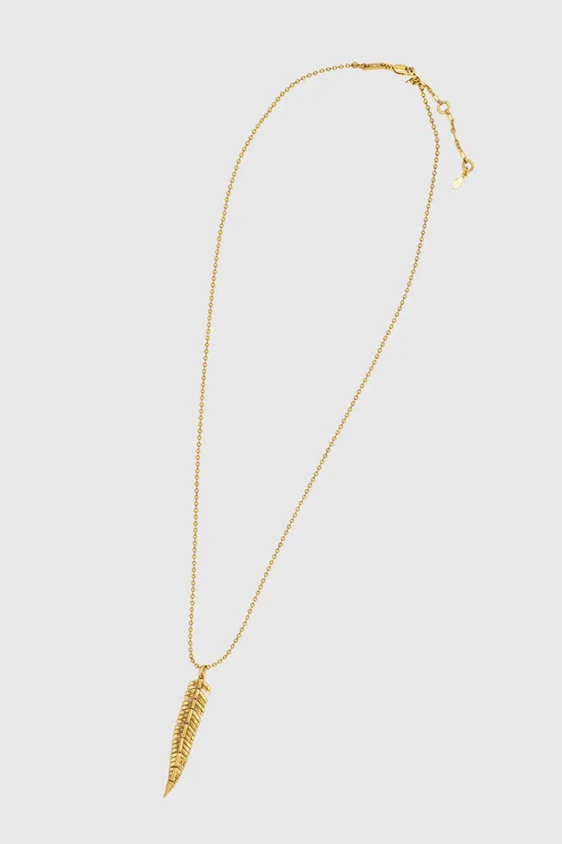 Women Rebecca Minkoff Jewelry Feather Pendant Necklace Warm Gold Women Rebecca Minkoff Jewelry Feather Pendant Necklace Warm Gold