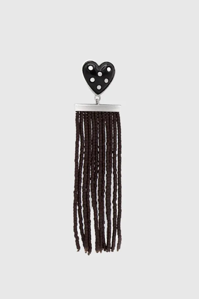 Women Rebecca Minkoff Jewelry Studded Heart Fringe Seed Bead Earrings Women Rebecca Minkoff Jewelry Studded Heart Fringe Seed Bead Earrings