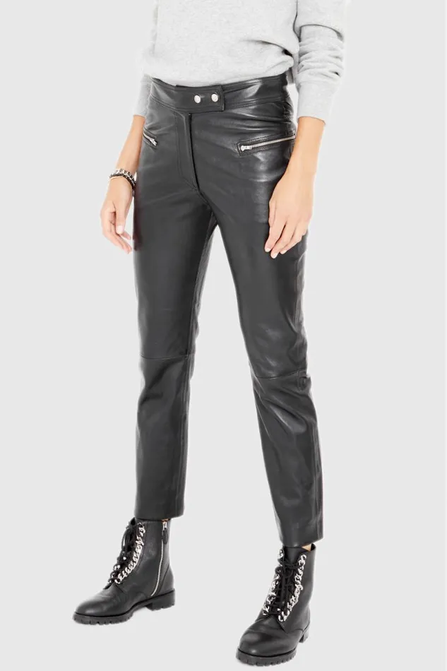 Women Rebecca Minkoff Leather Poppy Leather Legging Black