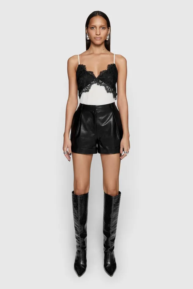 Women Rebecca Minkoff Leather Rivington Short Black