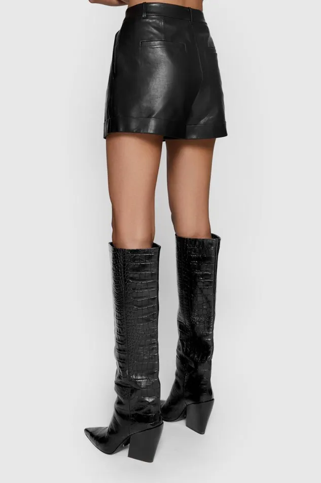 Women Rebecca Minkoff Leather Rivington Short Black Women Rebecca Minkoff Leather Rivington Short Black