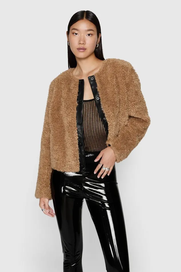 Women Rebecca Minkoff Outerwear Wyatt Faux Fur Jacket Oat
