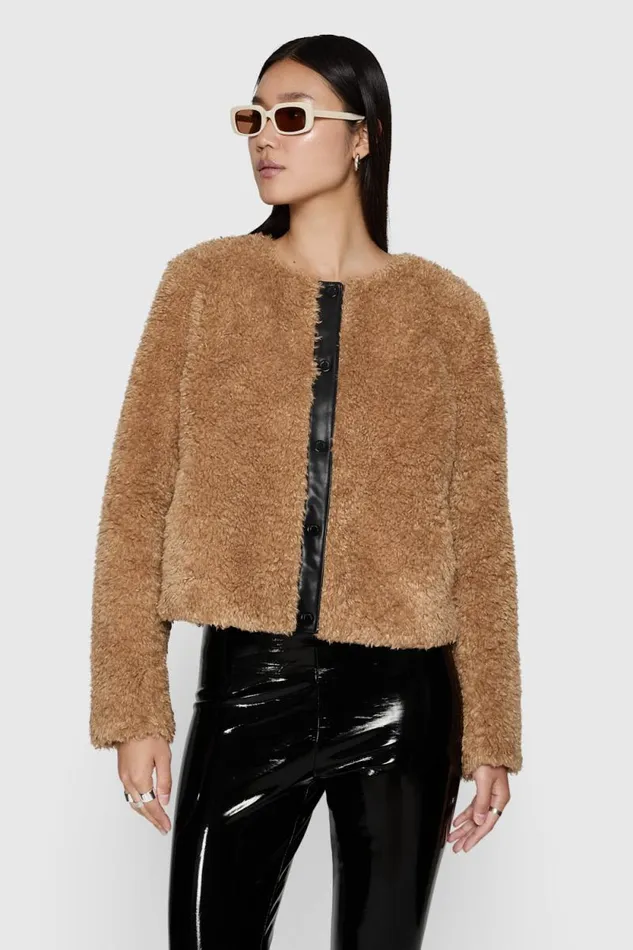 Women Rebecca Minkoff Outerwear Wyatt Faux Fur Jacket Oat Women Rebecca Minkoff Outerwear Wyatt Faux Fur Jacket Oat