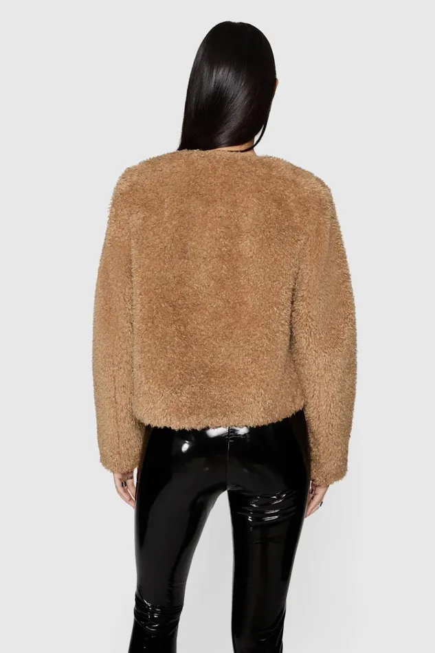 Women Rebecca Minkoff Outerwear Wyatt Faux Fur Jacket Oat Women Rebecca Minkoff Outerwear Wyatt Faux Fur Jacket Oat