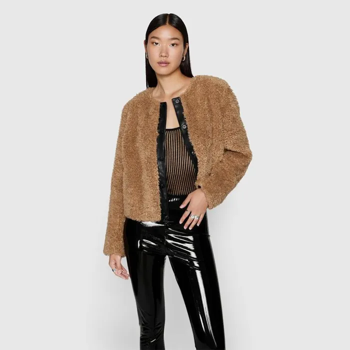 Women Rebecca Minkoff Outerwear Wyatt Faux Fur Jacket Oat Women Rebecca Minkoff Outerwear Wyatt Faux Fur Jacket Oat