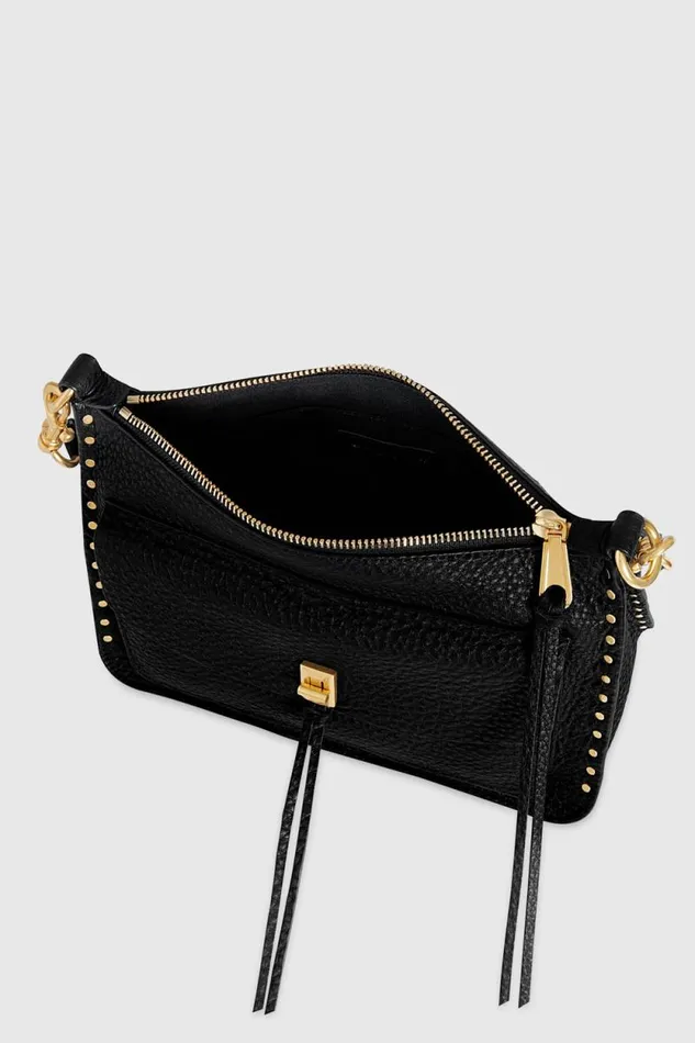Women Rebecca Minkoff Shoulder Bags Darren Signature Shoulder Bag Black Women Rebecca Minkoff Shoulder Bags Darren Signature Shoulder Bag Black