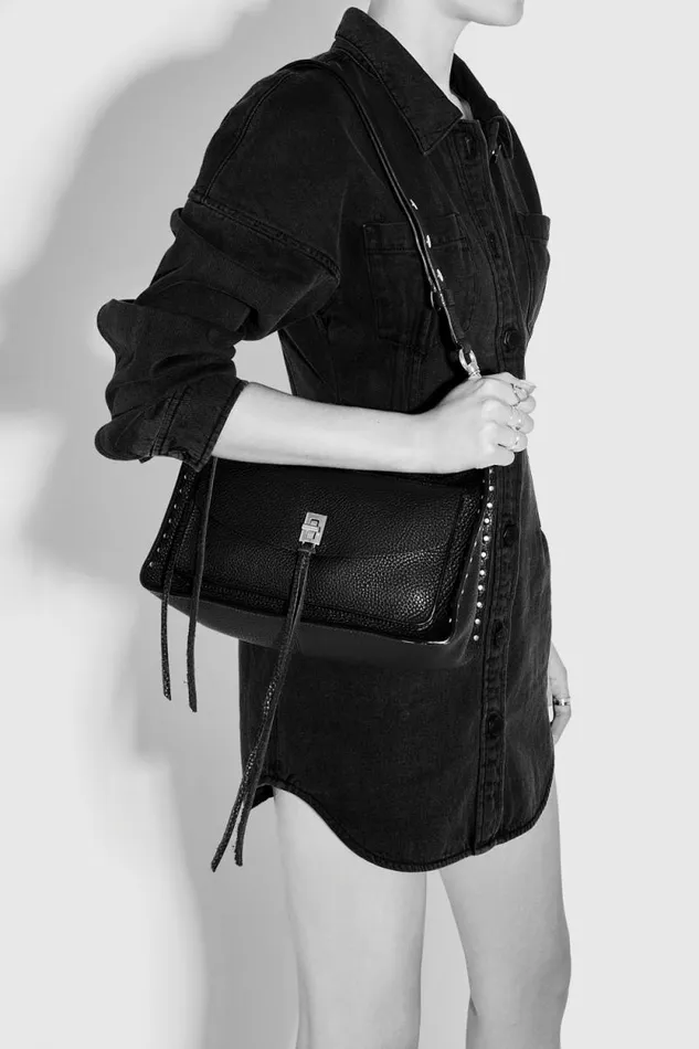Women Rebecca Minkoff Shoulder Bags Darren Signature Shoulder Bag Black Women Rebecca Minkoff Shoulder Bags Darren Signature Shoulder Bag Black