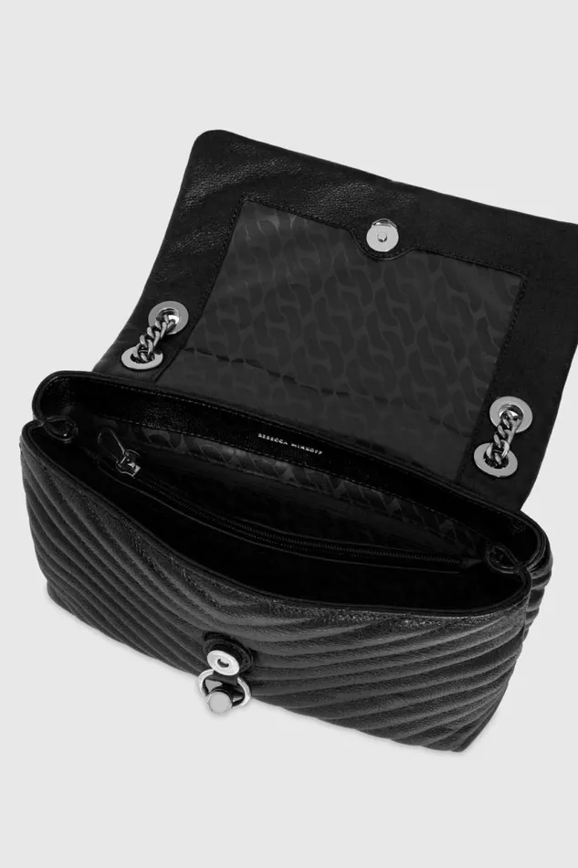 Women Rebecca Minkoff Shoulder Bags Edie Flap Shoulder Bag Blackgunmetal Women Rebecca Minkoff Shoulder Bags Edie Flap Shoulder Bag Blackgunmetal