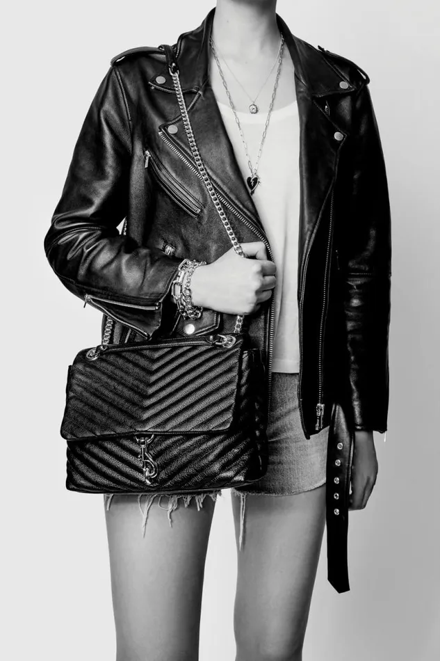 Women Rebecca Minkoff Shoulder Bags Edie Flap Shoulder Bag Blackgunmetal Women Rebecca Minkoff Shoulder Bags Edie Flap Shoulder Bag Blackgunmetal