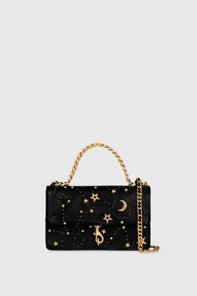 Women Rebecca Minkoff Top Handle Bags Edie Mini Crossbody On A Chain Black Celestial