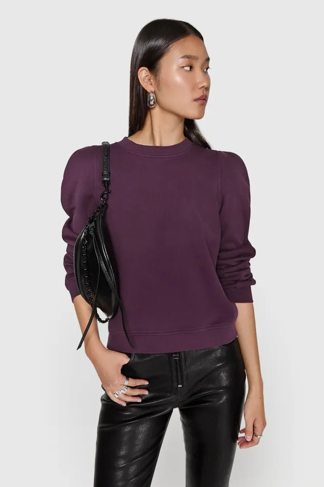 Women Rebecca Minkoff Tops Jade Sculpted Sweatshirt Currant
