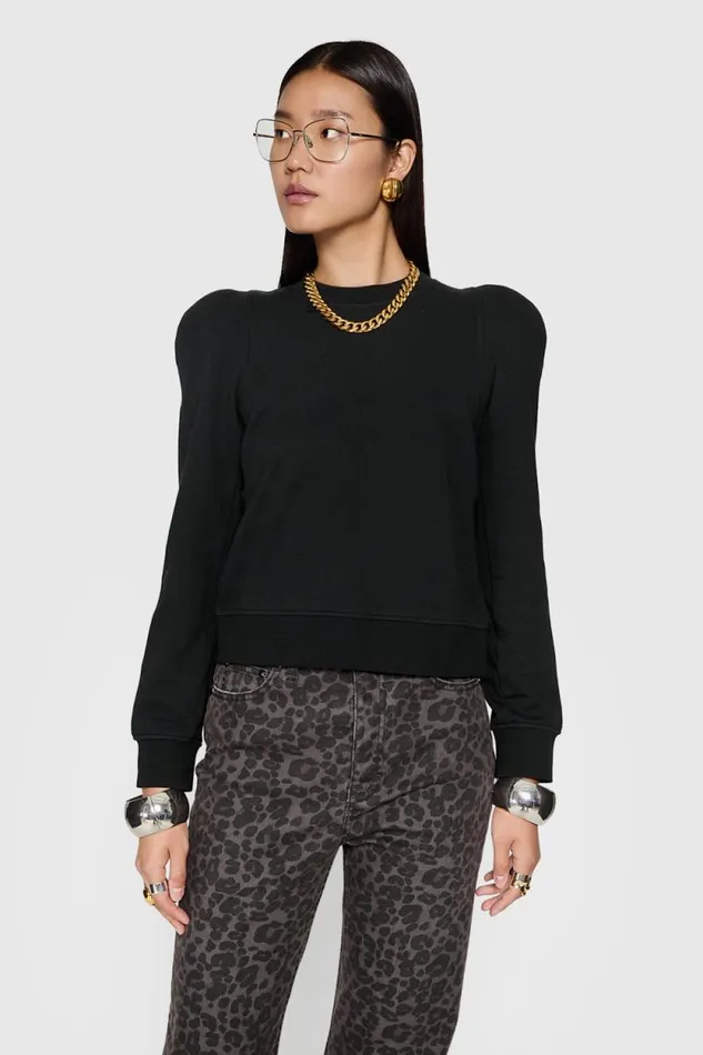 Women Rebecca Minkoff Tops Jade Sculpted Sweatshirt True Black