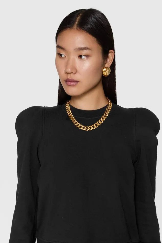 Women Rebecca Minkoff Tops Jade Sculpted Sweatshirt True Black