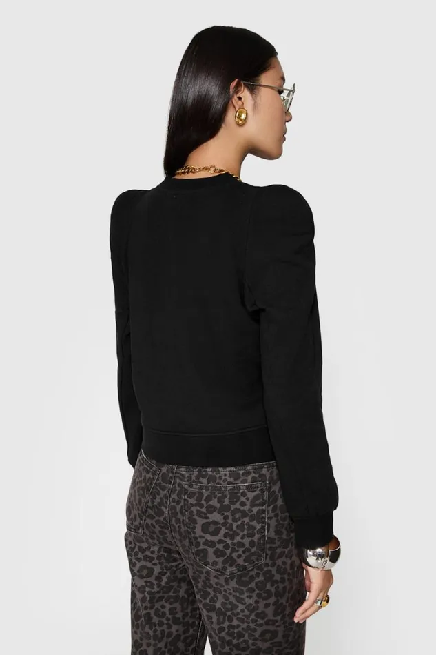 Women Rebecca Minkoff Tops Jade Sculpted Sweatshirt True Black
